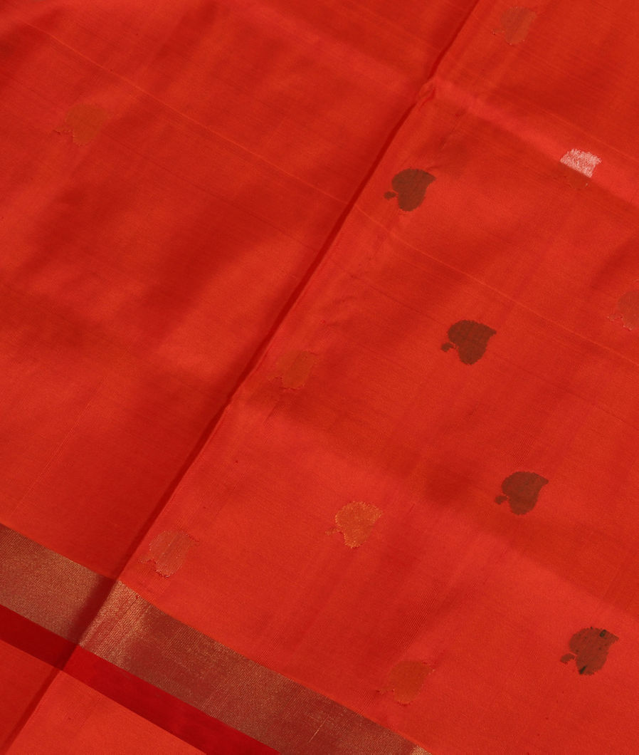 Orangish Pink Uppada Silk Saree T382875-image