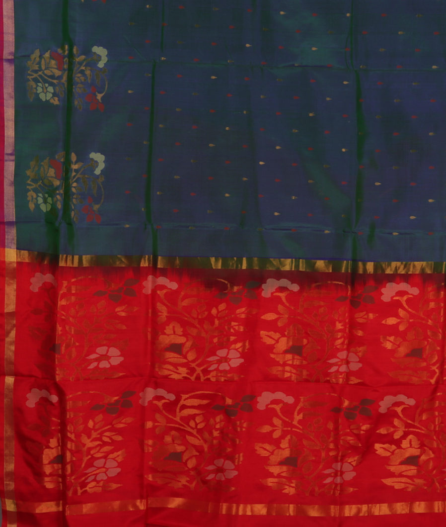 Peacock Blue Uppada Silk Saree T3322684