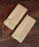 Beige Handwoven Kanjivaram Silk Dhoti and Vastharam T369282-image