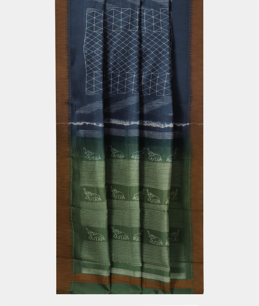 Blue Soft Printed Cotton Saree T3833882