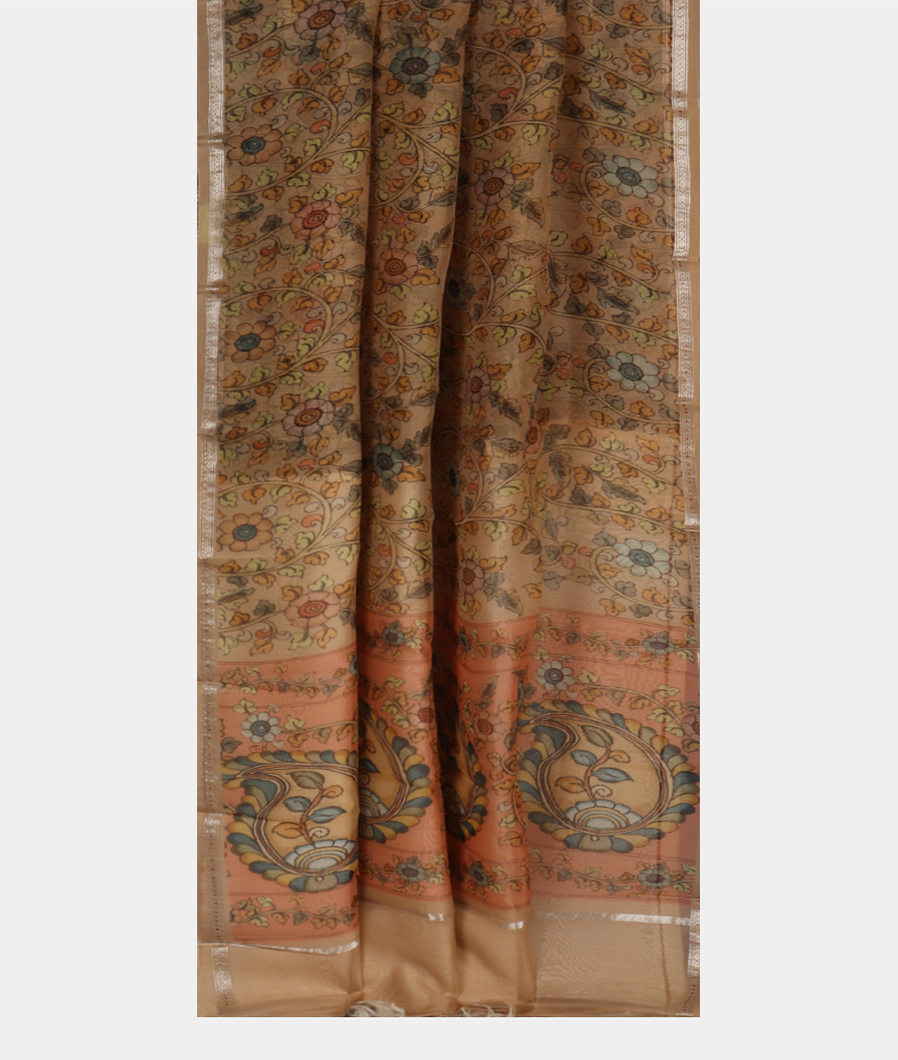 Beige Kora Organza Printed Saree T2489302
