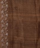 Brown Linen Printed Saree T3850603