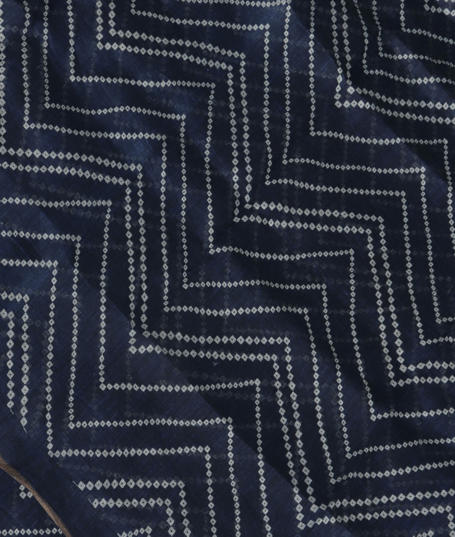 Blue Linen Printed Saree T385081-image