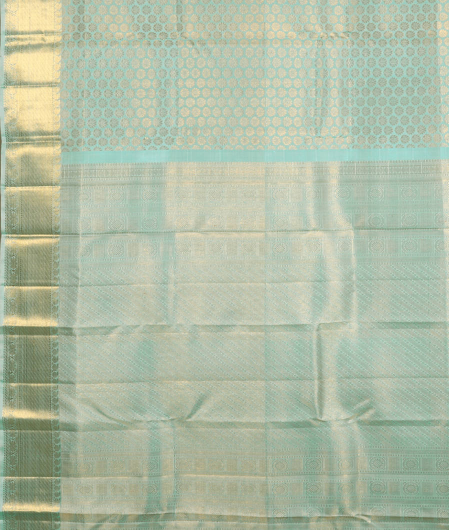 Powder Blue Handwoven Kanjivaram Silk Saree T3459984