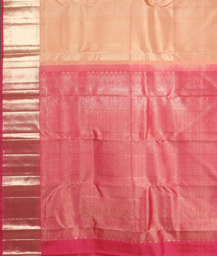 Peach Handwoven Kanjivaram Silk Saree T3788124