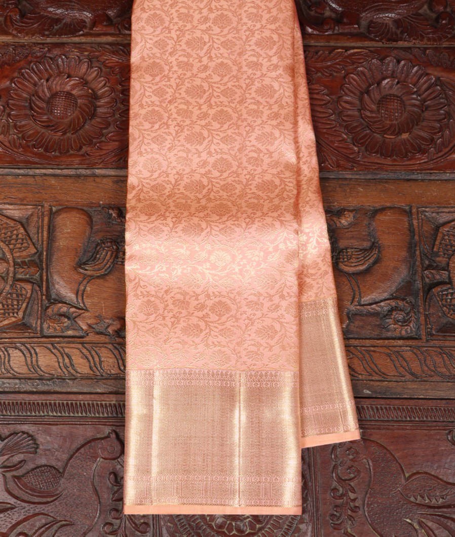 Peach Handwoven Kanjivaram Silk Saree T378790-image