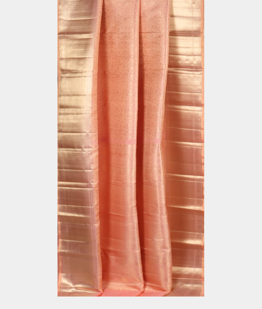 Peach Handwoven Kanjivaram Silk Saree T3787902
