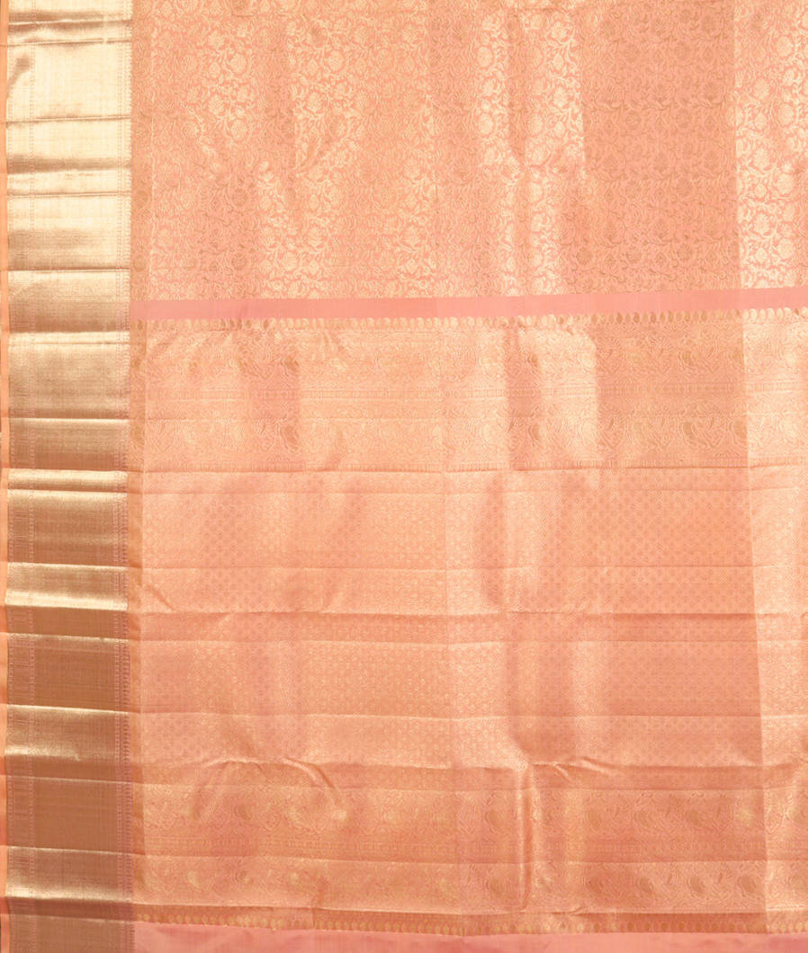 Peach Handwoven Kanjivaram Silk Saree T3787904