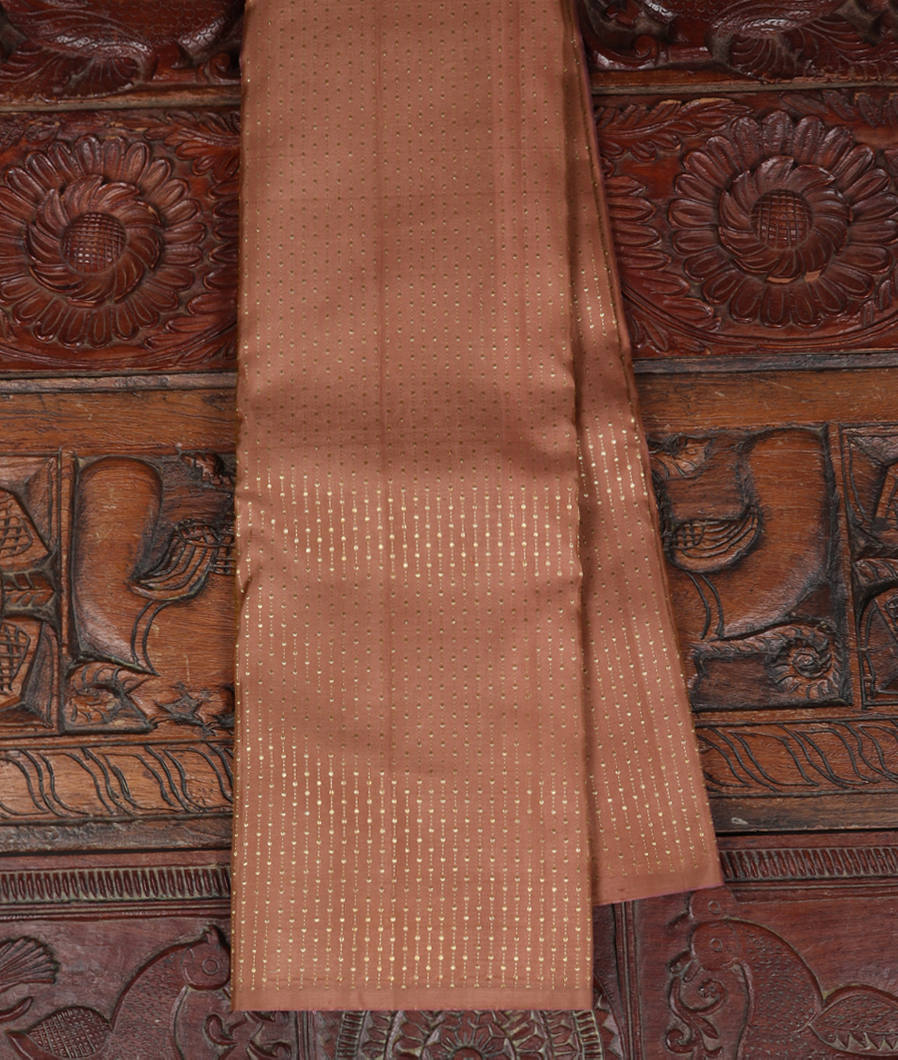 Brownish Pink Handwoven Kanjivaram Silk Saree T368675-image
