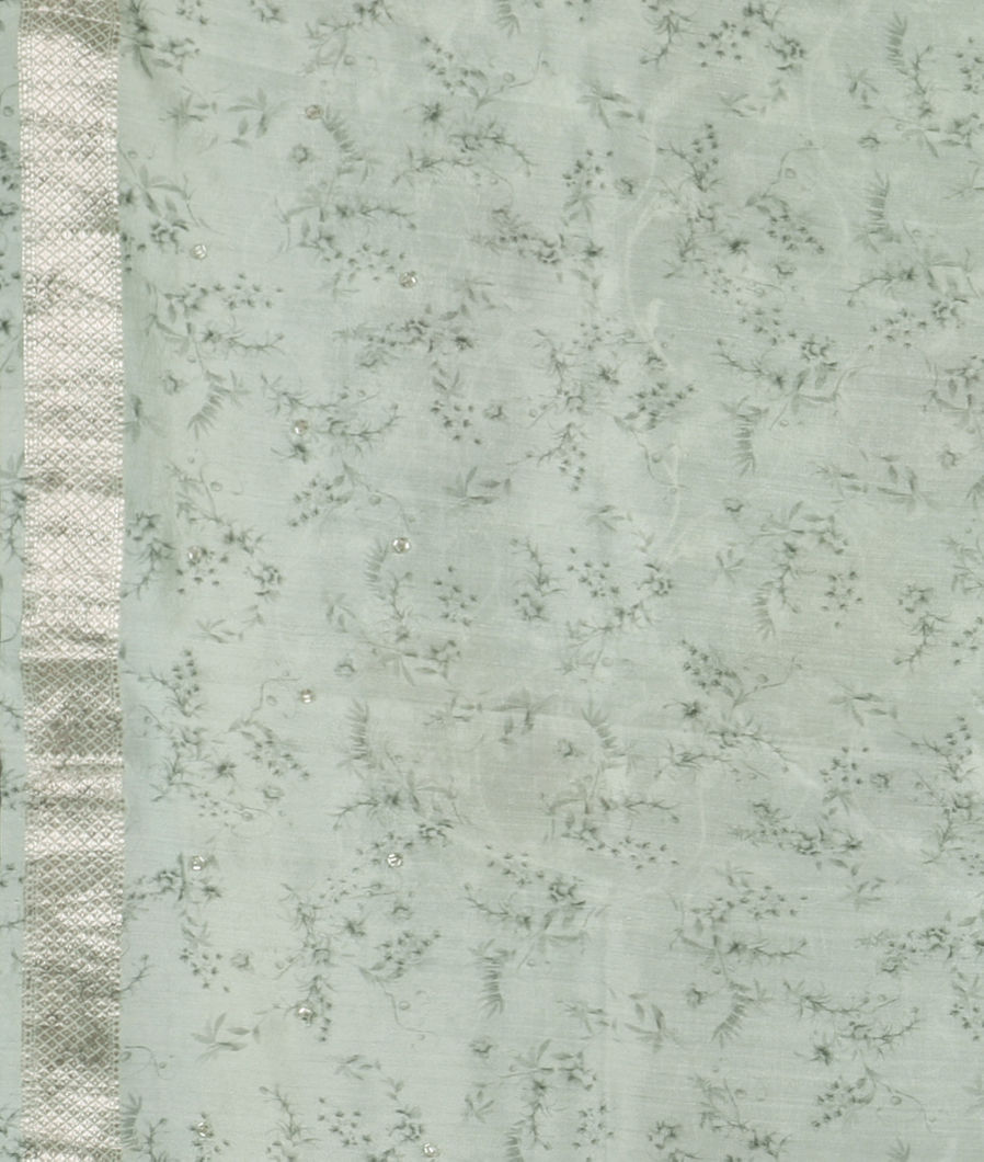 Light Blue Kora Organza Embroidery Saree T3806873