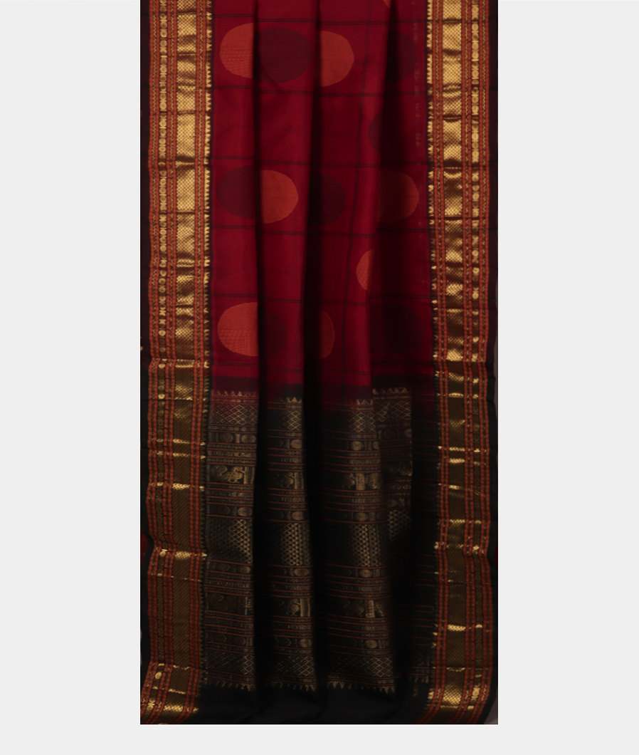 Maroon Silk Cotton Saree T3216362