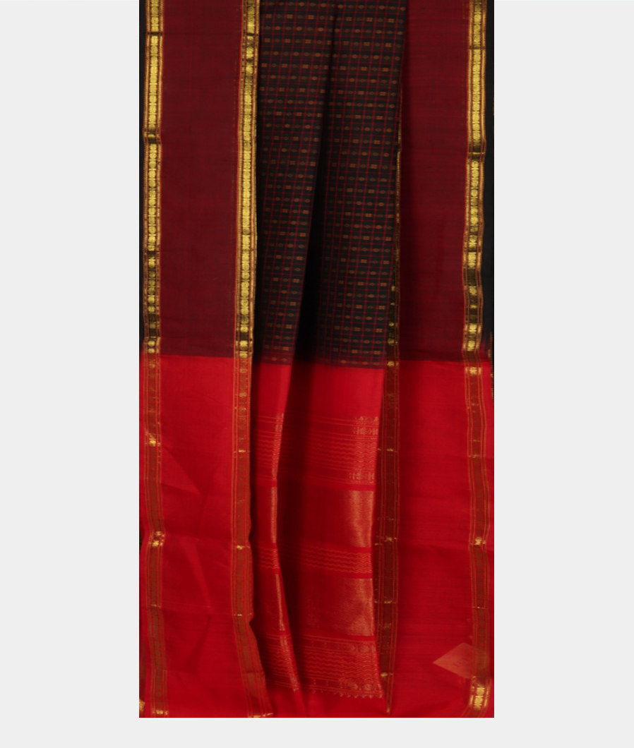 Black Silk Cotton Saree T3683072