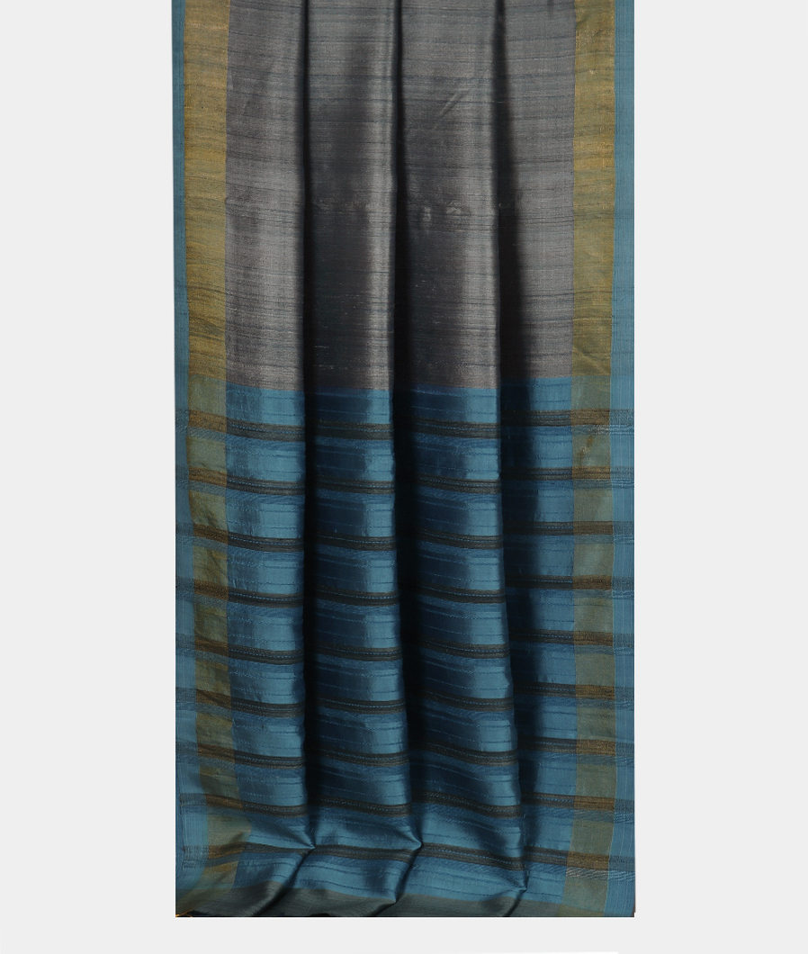 Grey Handwoven Tussar Saree T3817852