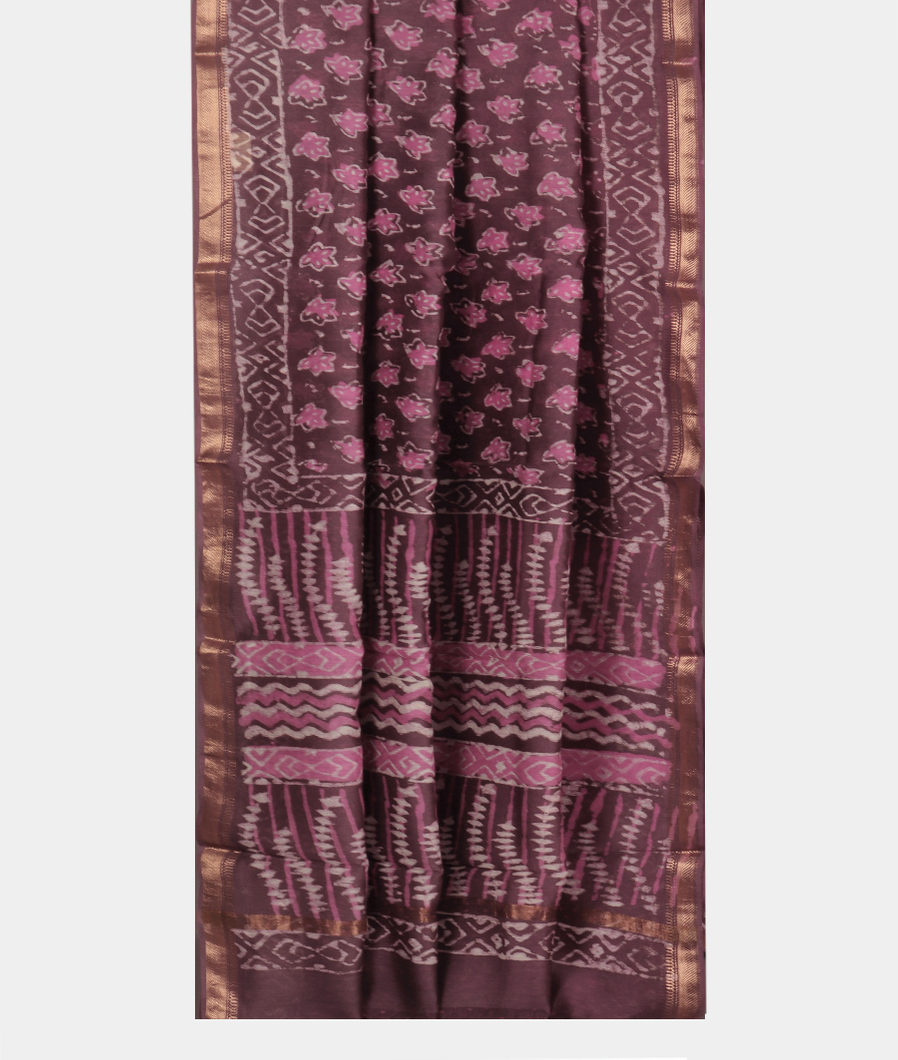 Purple Soft Printed Cotton Saree T3834292