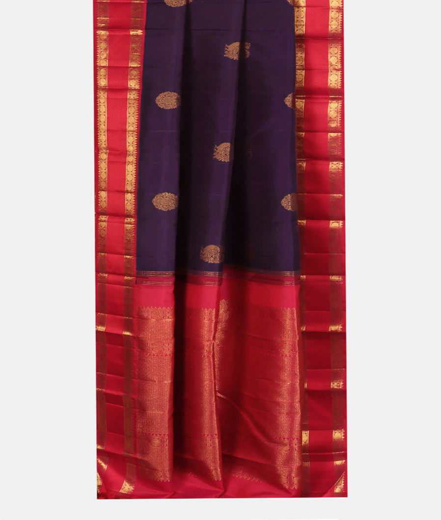 Purple Handwoven Kanjivaram Silk Saree T3070902