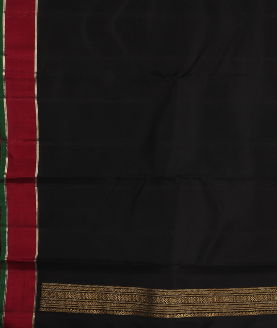 Black and Grey Handwoven Kanjivaram Silk Saree T3751773