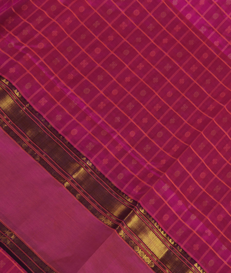 Purple Silk Cotton Saree T339715-image