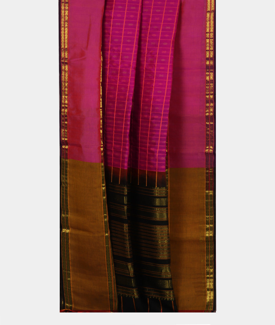 Purple Silk Cotton Saree T3397152
