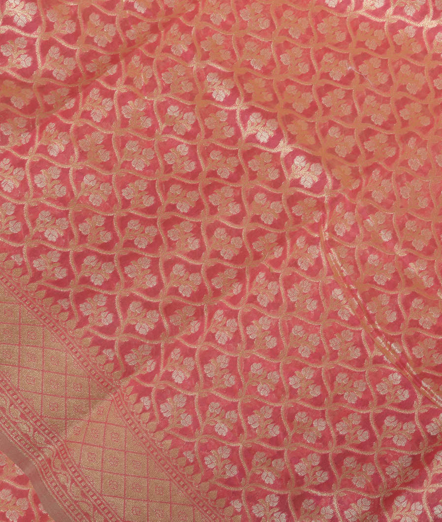 Pink Banaras Cotton Saree T365508-image