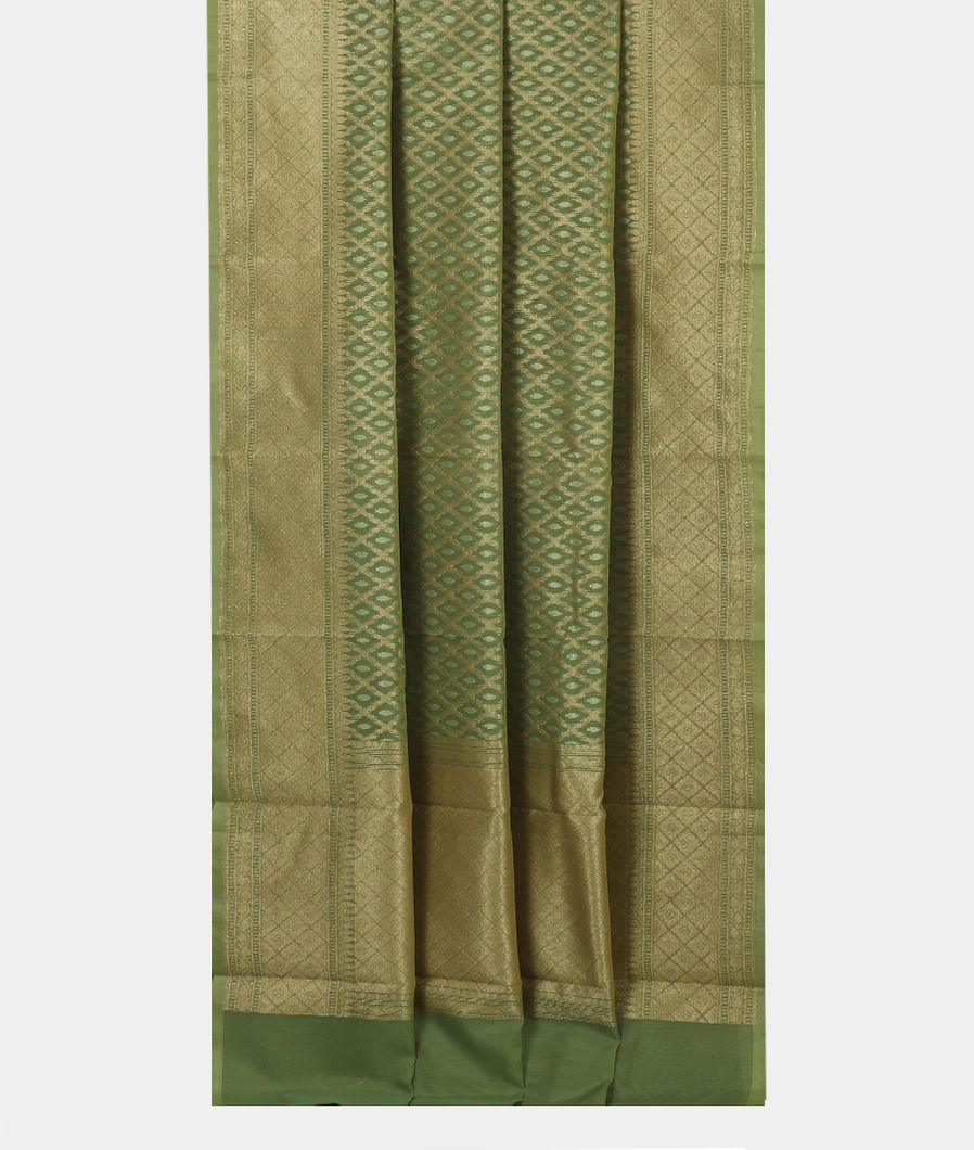 Green Banaras Cotton Saree T3819632