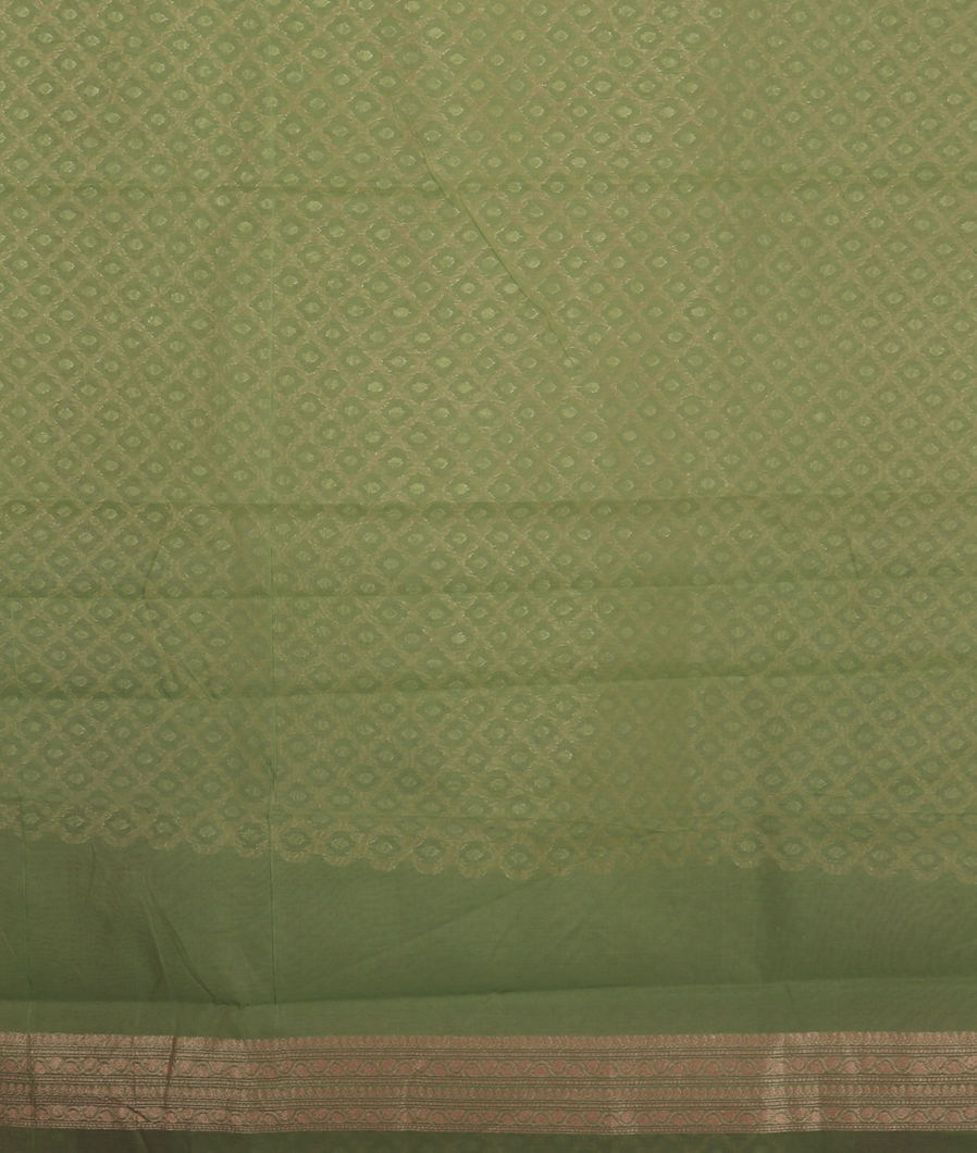 Green Banaras Cotton Saree T3819633