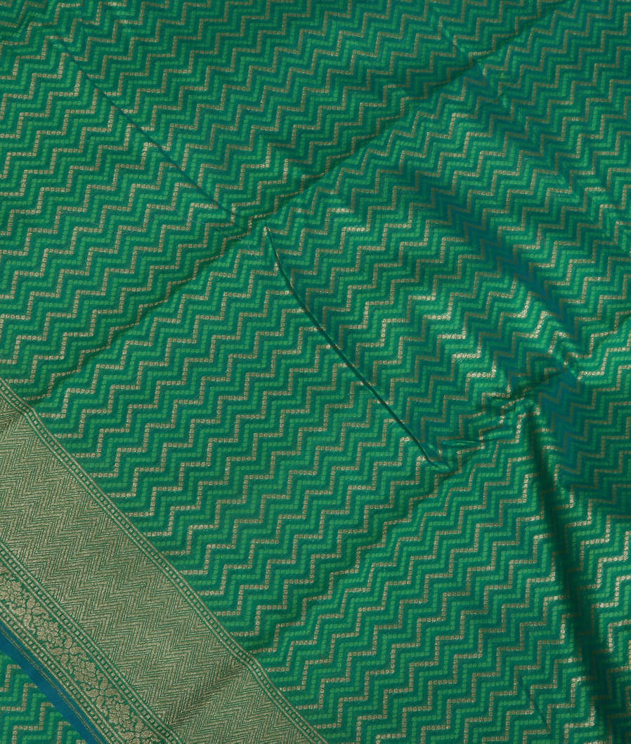 Green Banaras Cotton Saree T379911-image