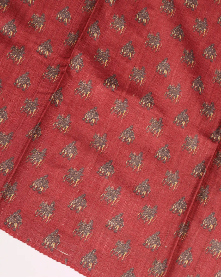 Blue Tussar Printed Saree T3833753