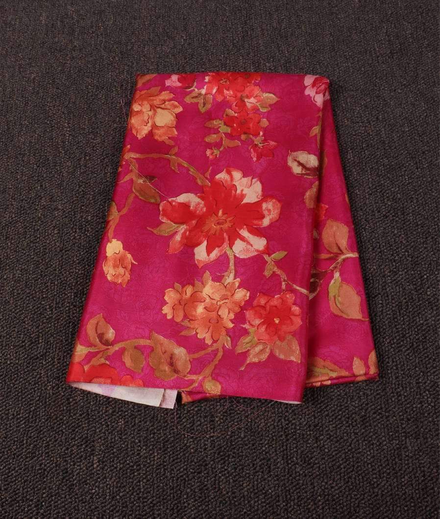 Pink Hand Printed Kanjivaram Silk Blouse T335418-image