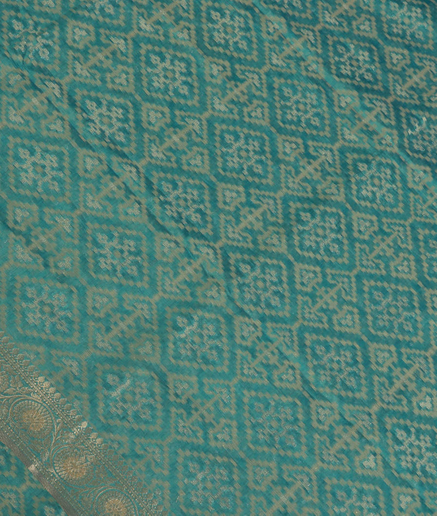 Blue Banaras Cotton Saree T382481-image