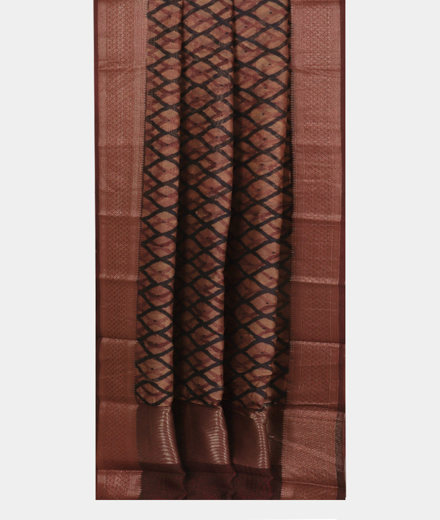 Deep Brown Soft Printed Cotton Saree T3846242