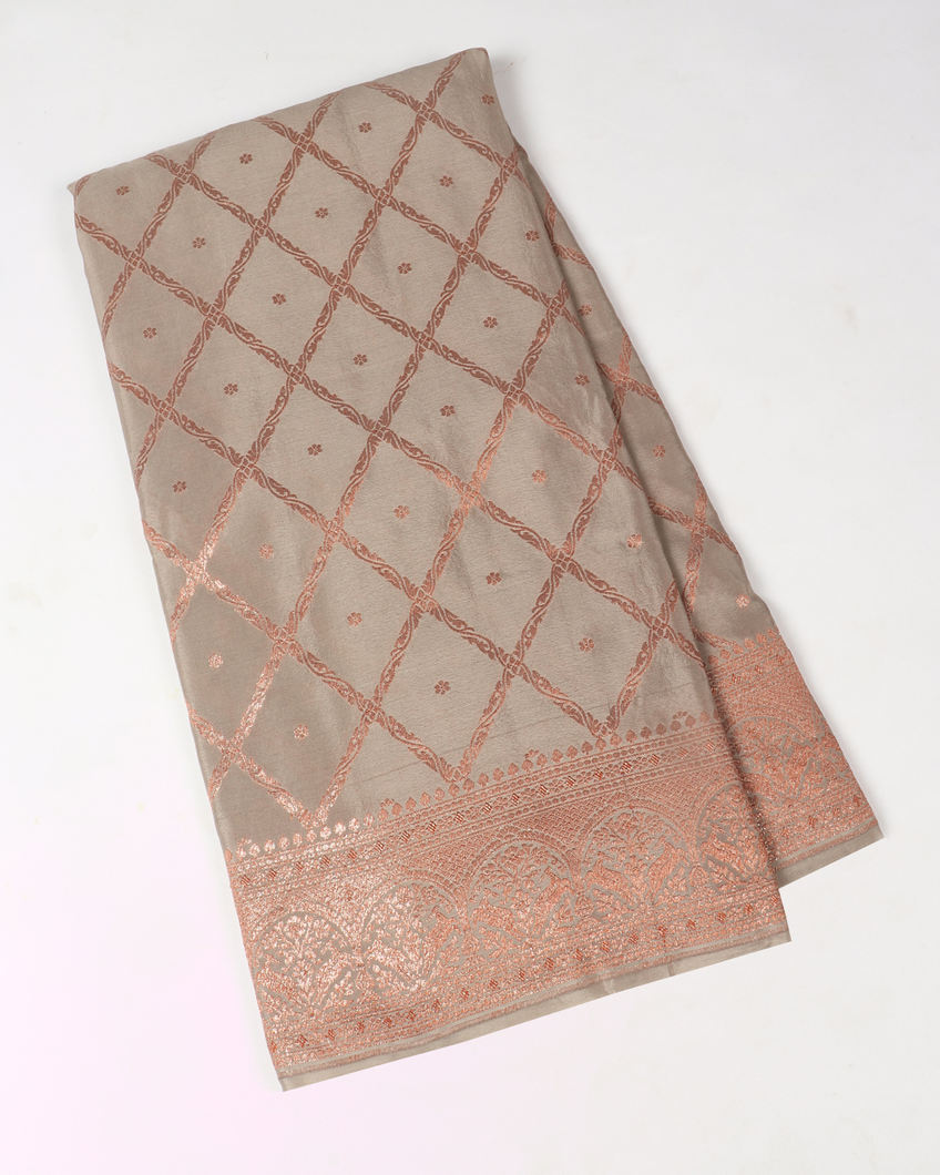 Grey Crepe Silk Saree T384802-image