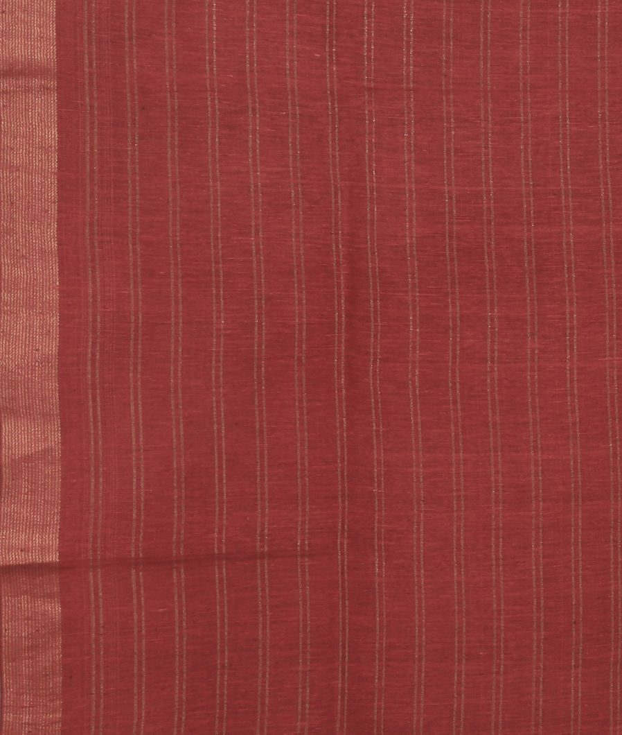Rust Handwoven Tussar Saree T3817523
