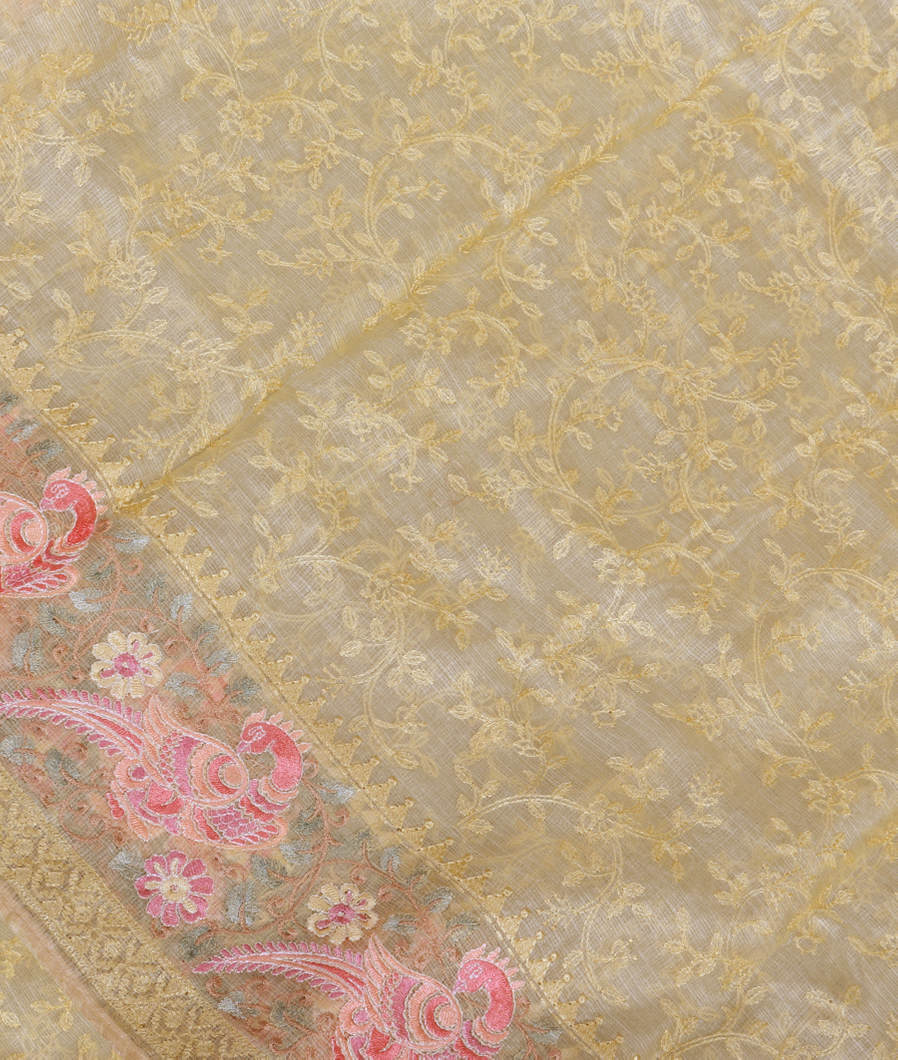 Yellow Silk Kota Embroidery Saree T383194-image