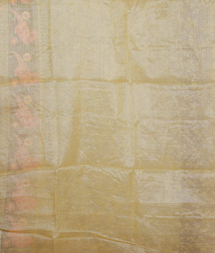 Yellow Silk Kota Embroidery Saree T3831943