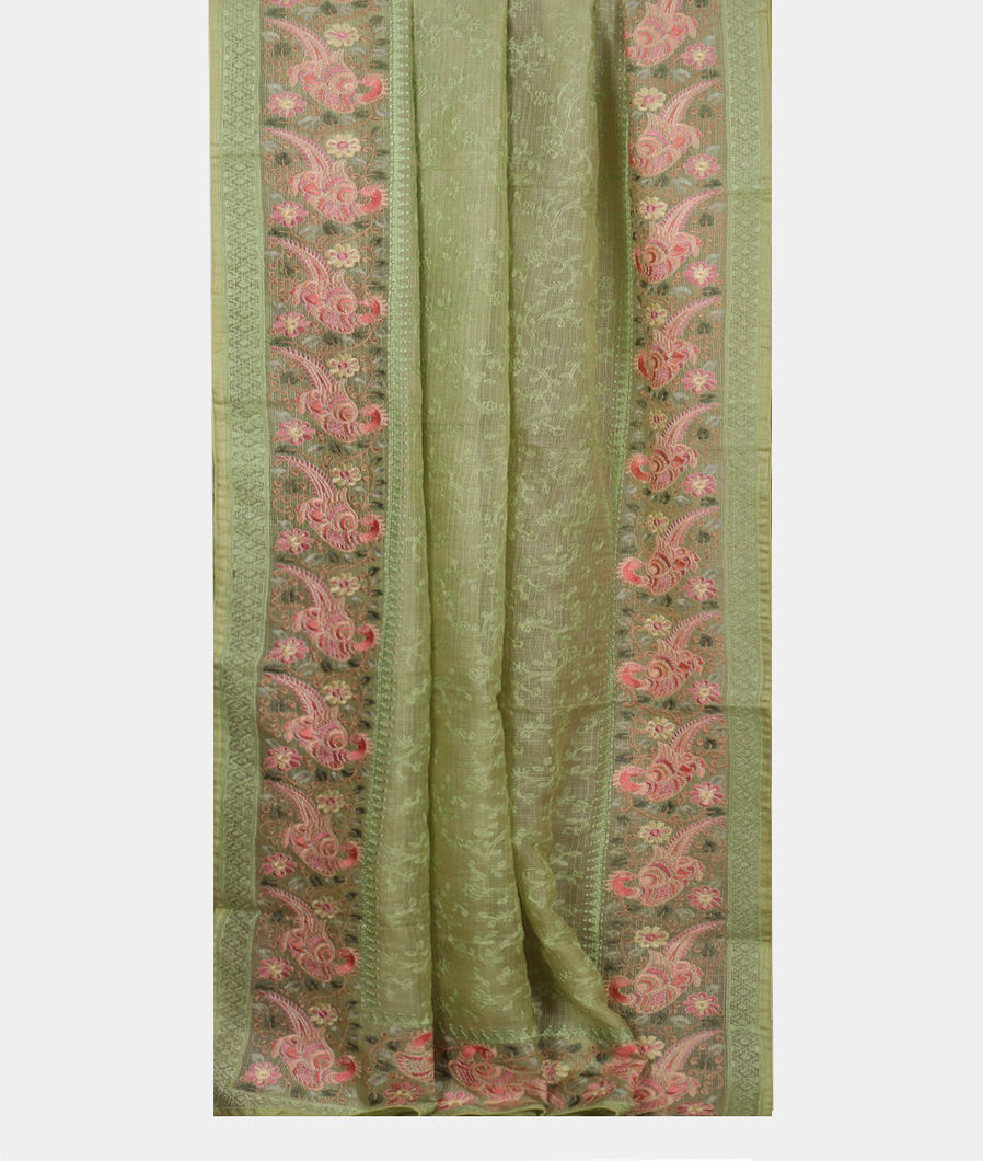 Green Silk Kota Embroidery Saree T3831932