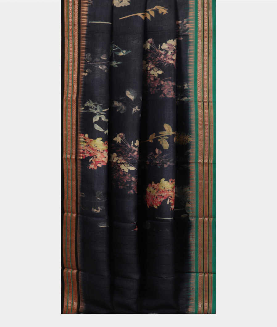 Dark Grey Vidarbha Tussar Saree T3812472