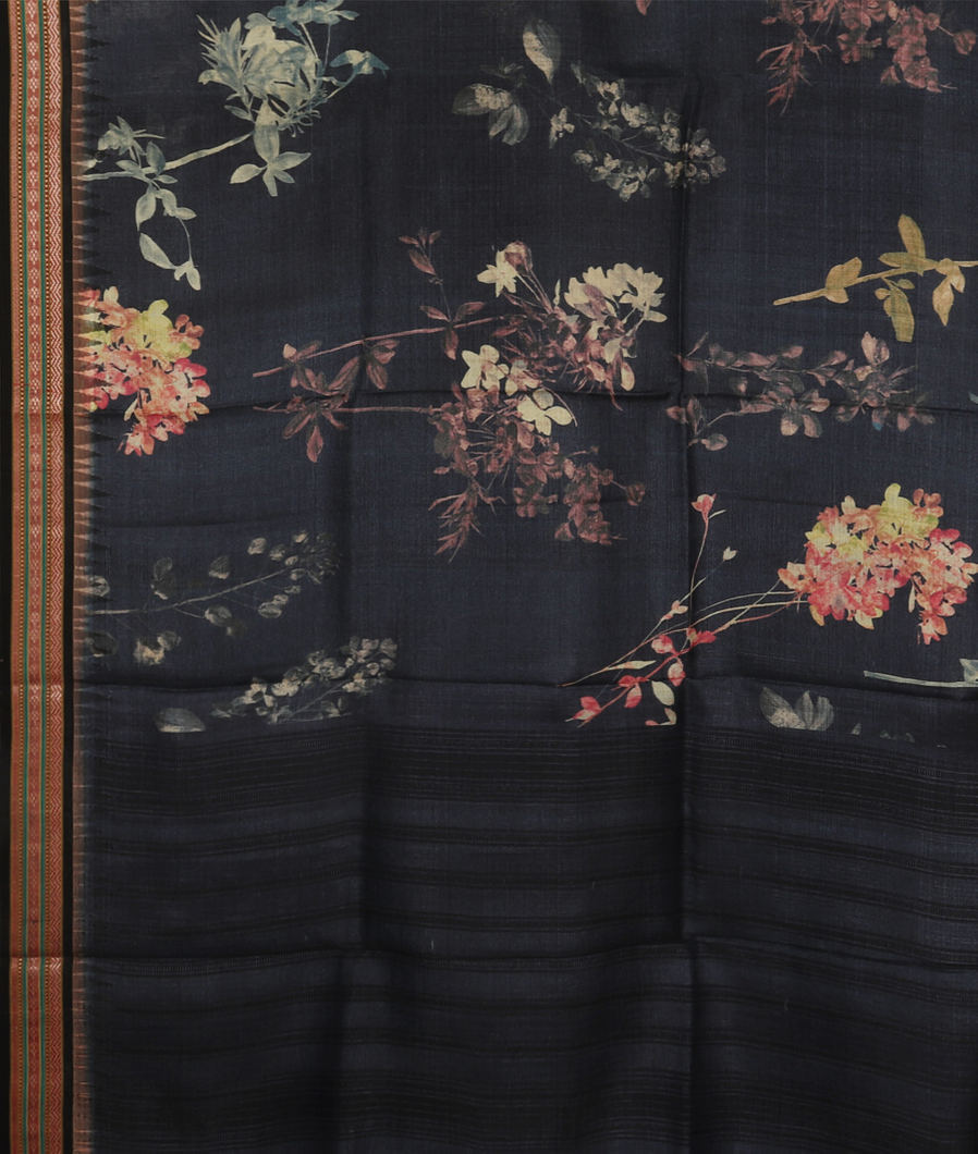 Dark Grey Vidarbha Tussar Saree T3812474