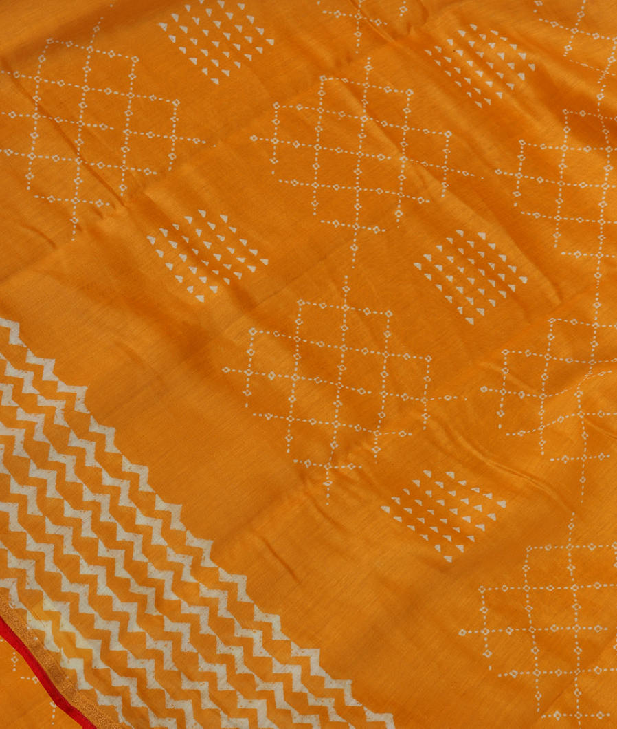 Yellow Chanderi Cotton Saree T360423-image