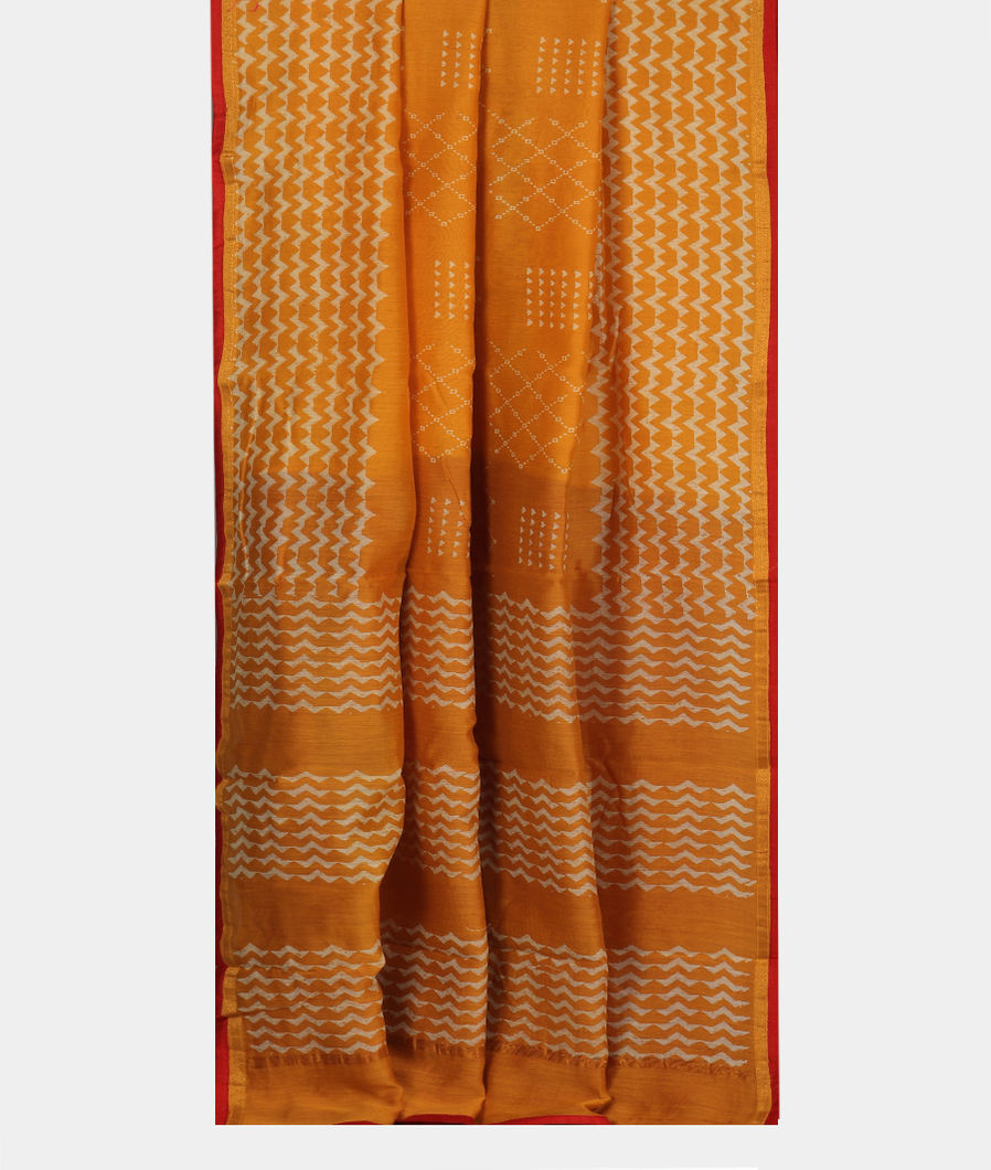 Yellow Chanderi Cotton Saree T3604232