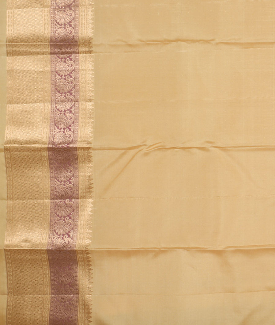 Cream Soft Silk Saree T3583403