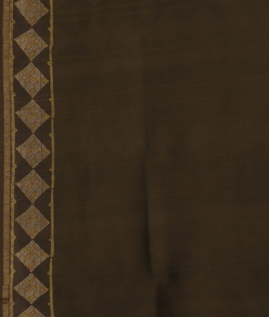 Dark Green Soft Printed Cotton Saree T3834313