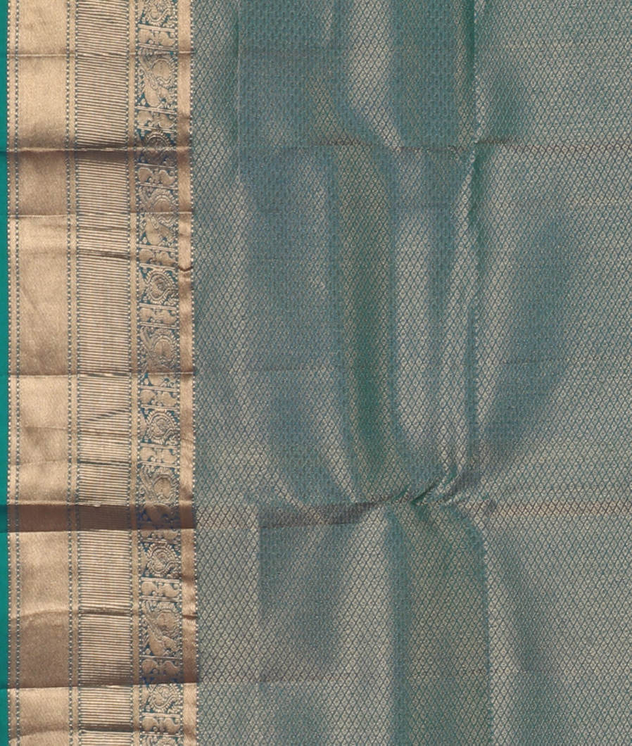 Peacock Blue Soft Silk Saree T3753923