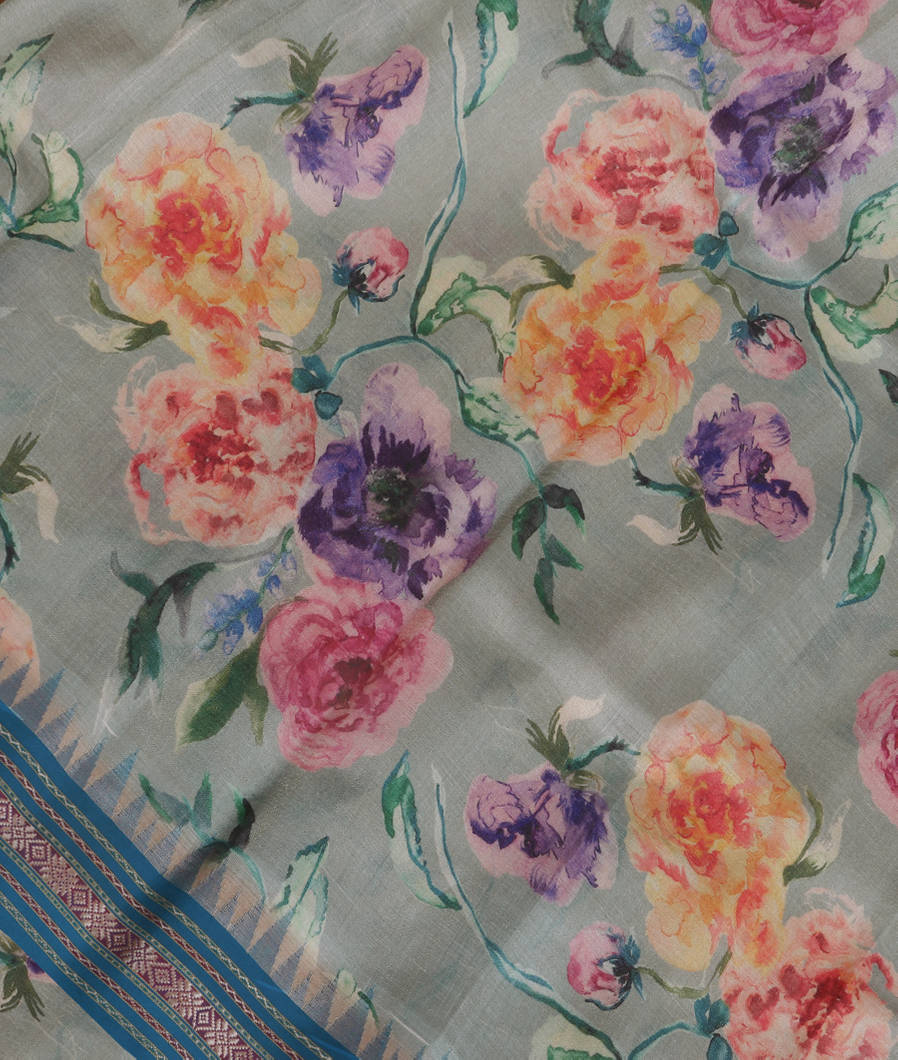 Blue Vidarbha Tussar Saree T361897-image