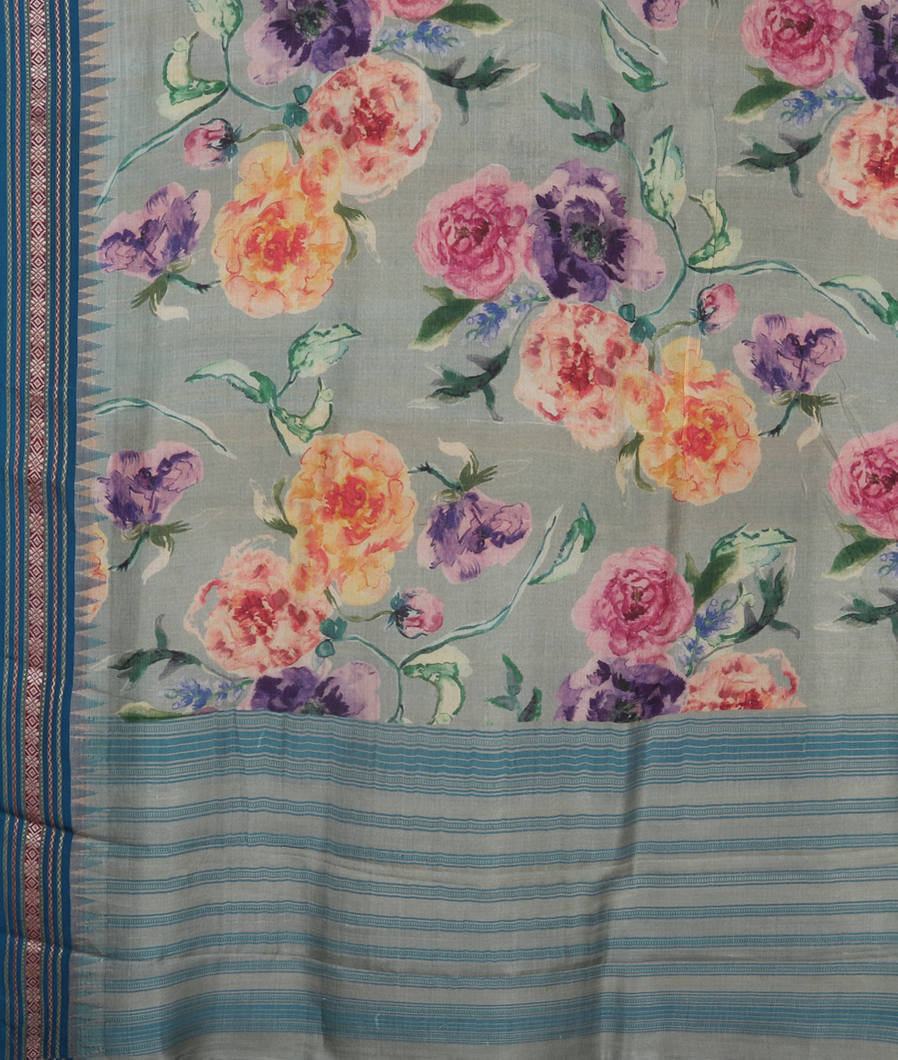 Blue Vidarbha Tussar Saree T3618974