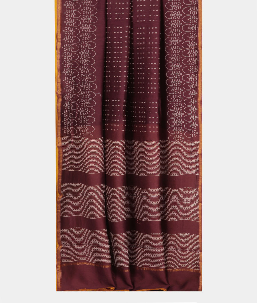Purple Chanderi Cotton Saree T3604212