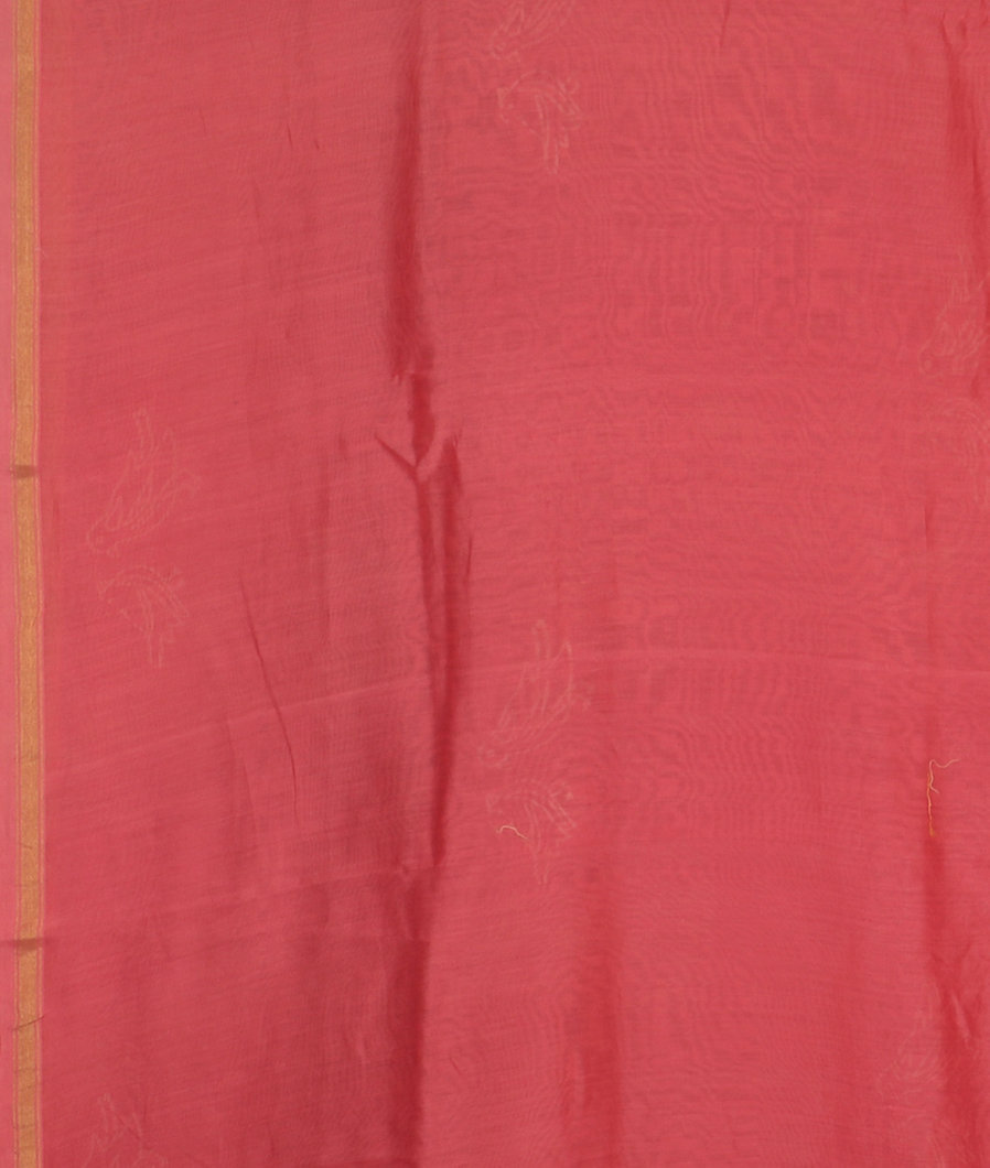 Pink Chanderi Cotton Saree T3635653
