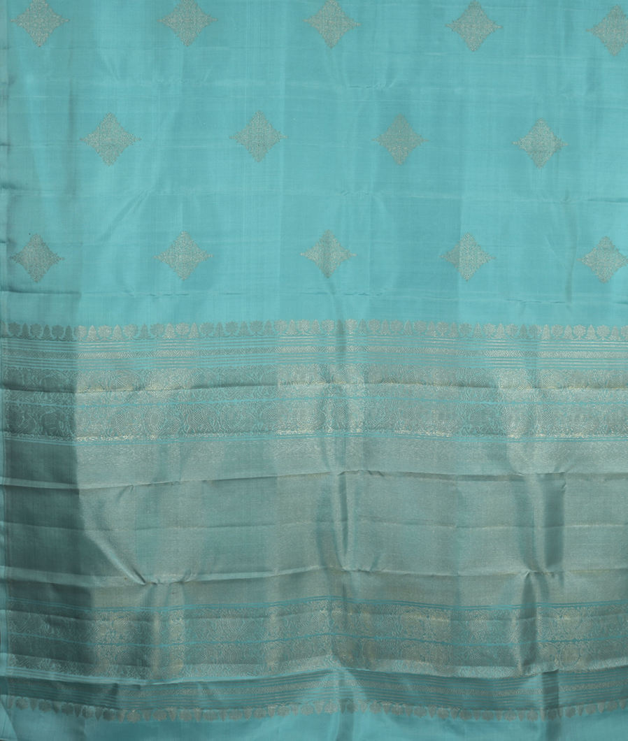 Blue Handwoven Kanjivaram Silk Saree T3700244