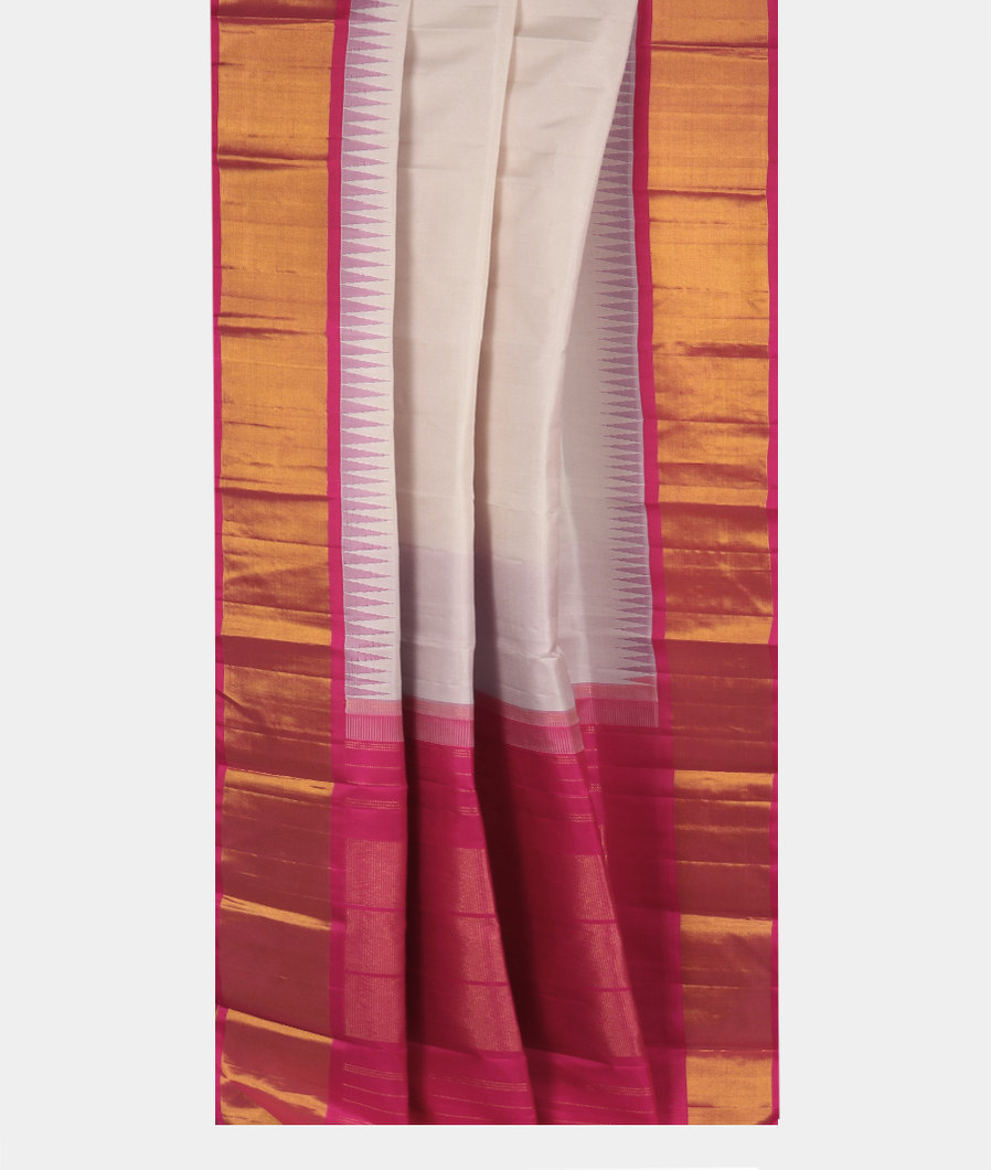 White Handwoven Kanjivaram Silk Saree T3748712