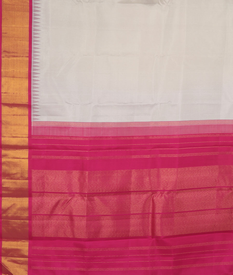 White Handwoven Kanjivaram Silk Saree T3748714