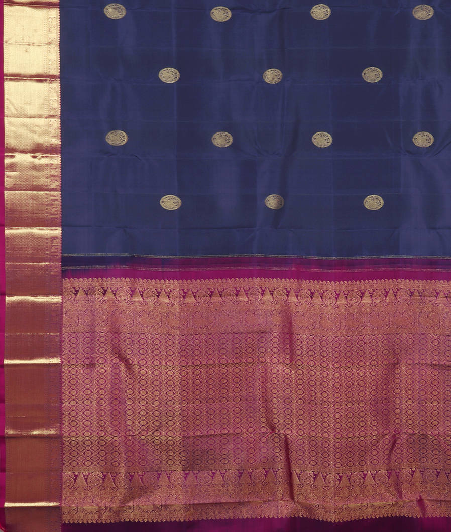 Blue andwoven Kanjivaram Silk Saree T3702564